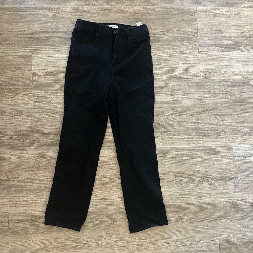 Good American Black Straight Leg Jeans